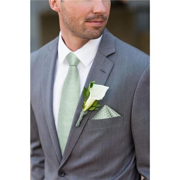 Plaid Tie Men's Silk Tie & Pocket Square Cufflinks Tie Clip Set Wedding Business - Picture 3 of 7